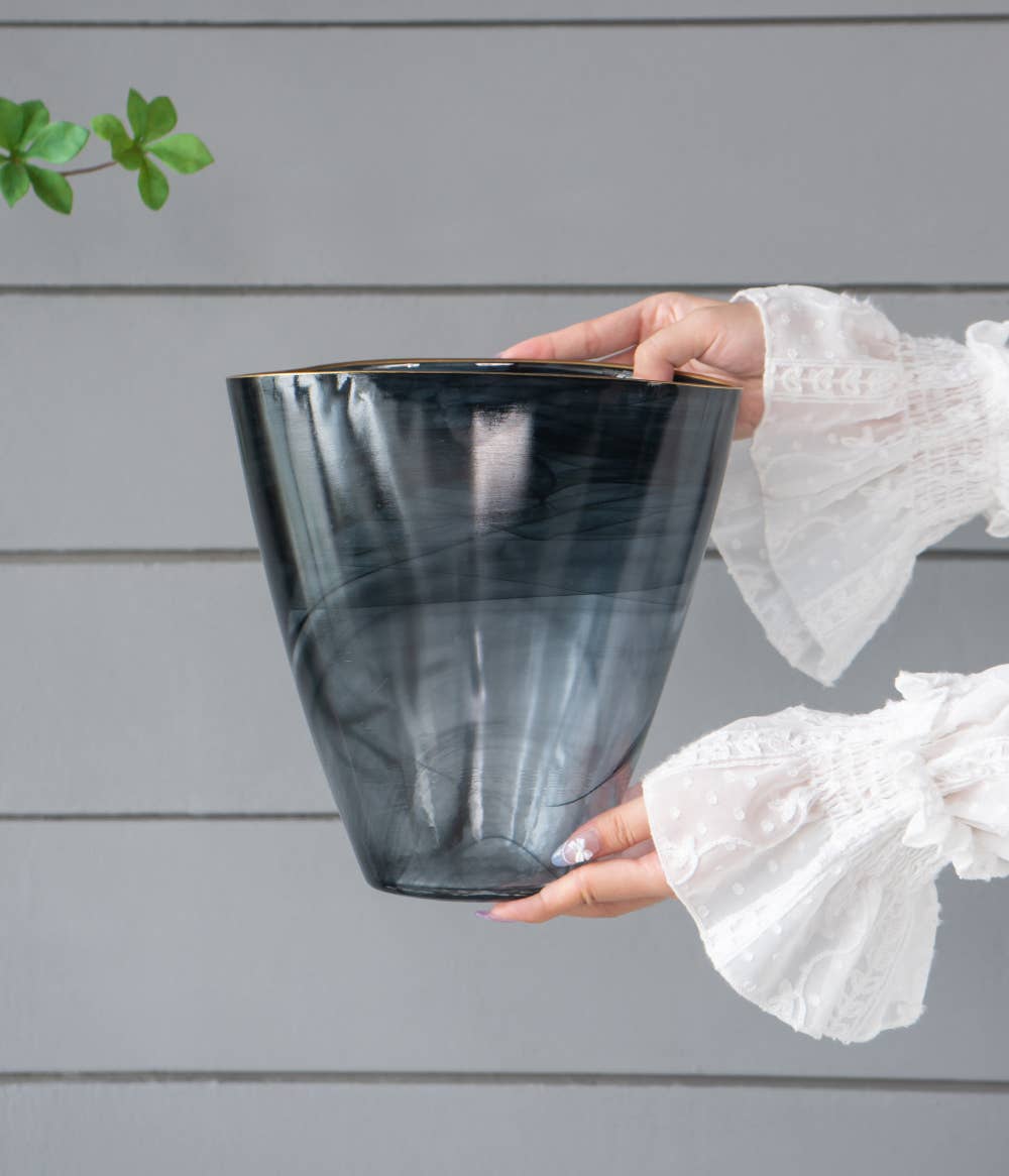Vase en verre Midnight Swirl
