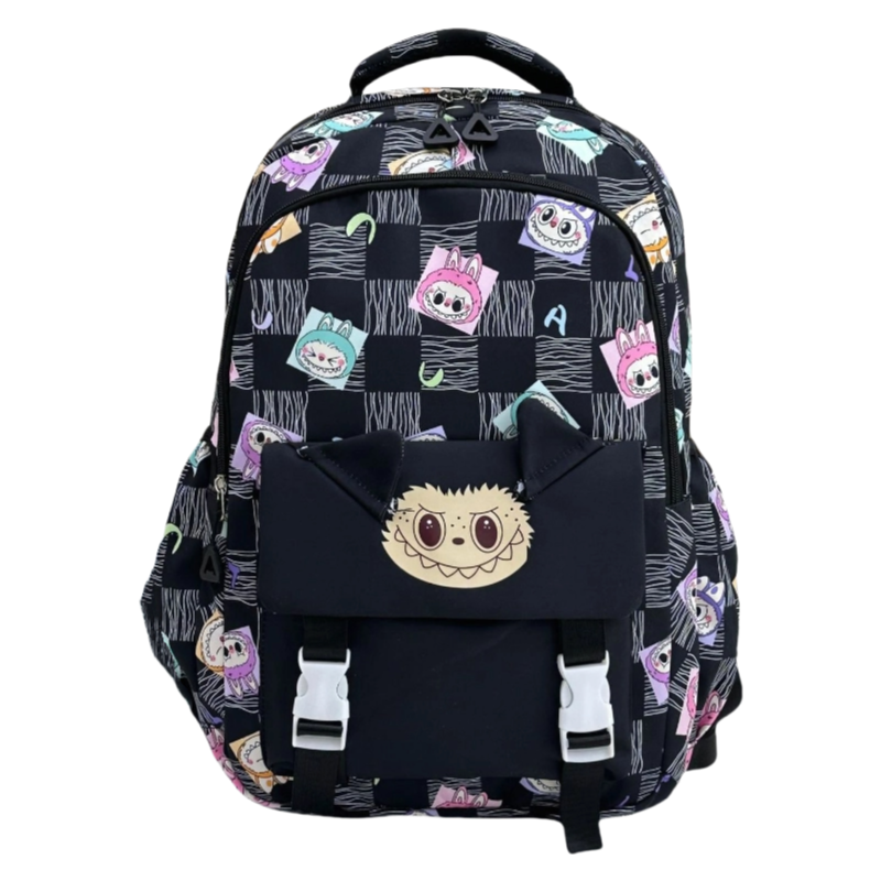 Labubu black 3d backpack