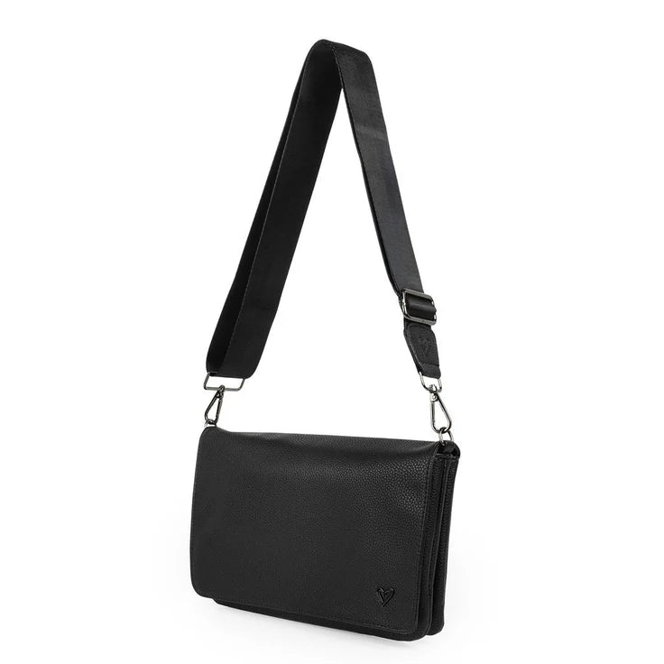 Sac bandoulière en cuir vegan Ritson - Noir 