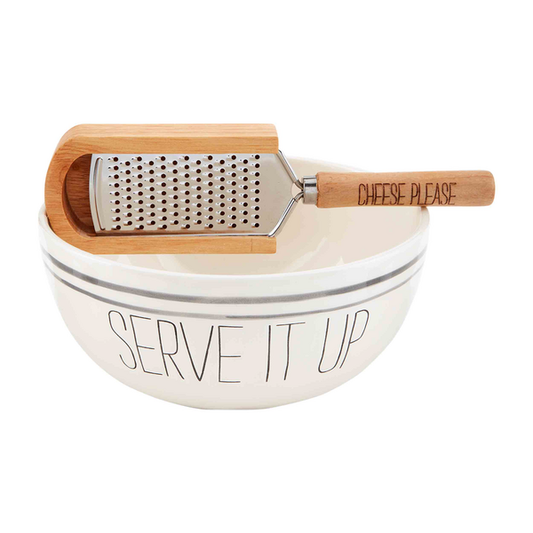 SERVE IT UP BOWL AND CHEESE GRATER SET