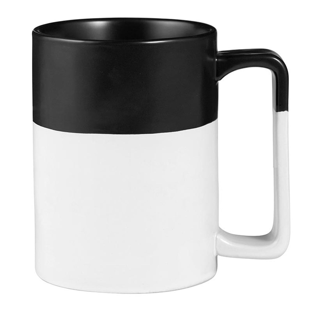 Color Block Organic Mug - Matte Black/Matte White