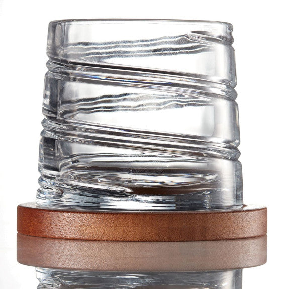 Old Fashion Whiskey Glass 300ml, Set of 2 w/2 Bamboo Coasters