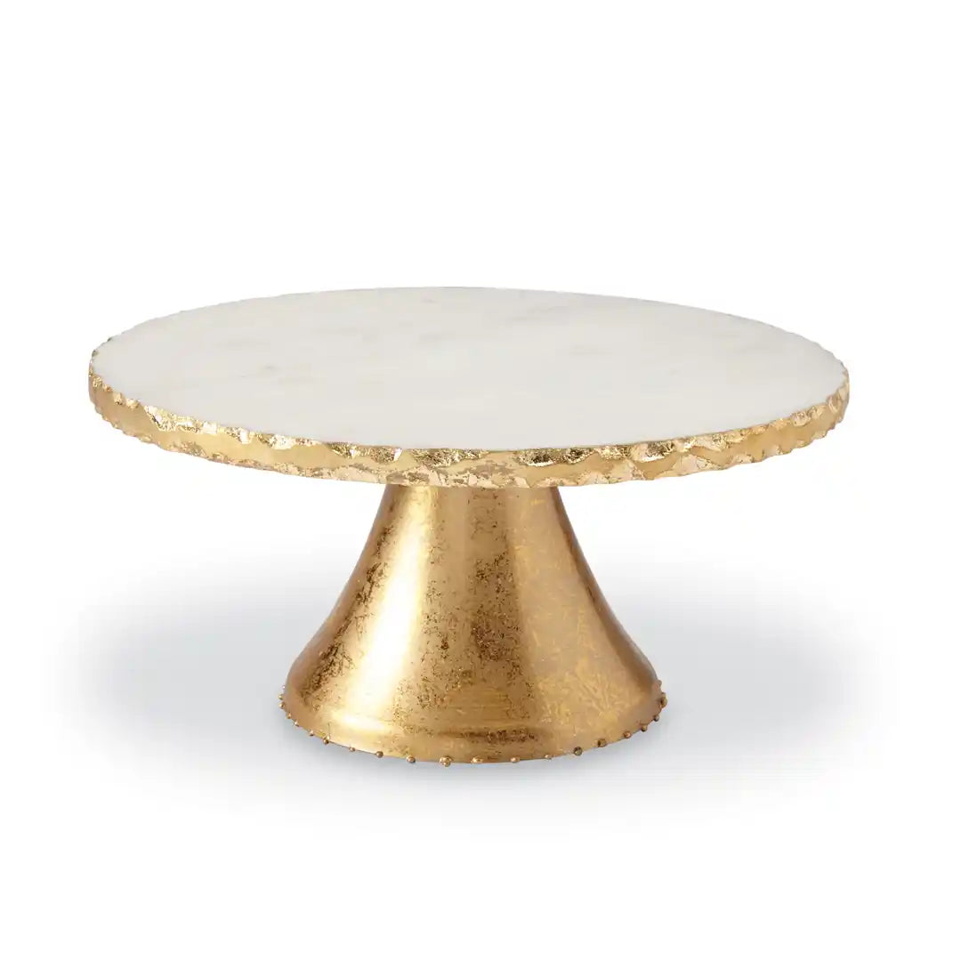 SUPPORT À GÂTEAU SUR SOCLE EN MARBRE DORÉ