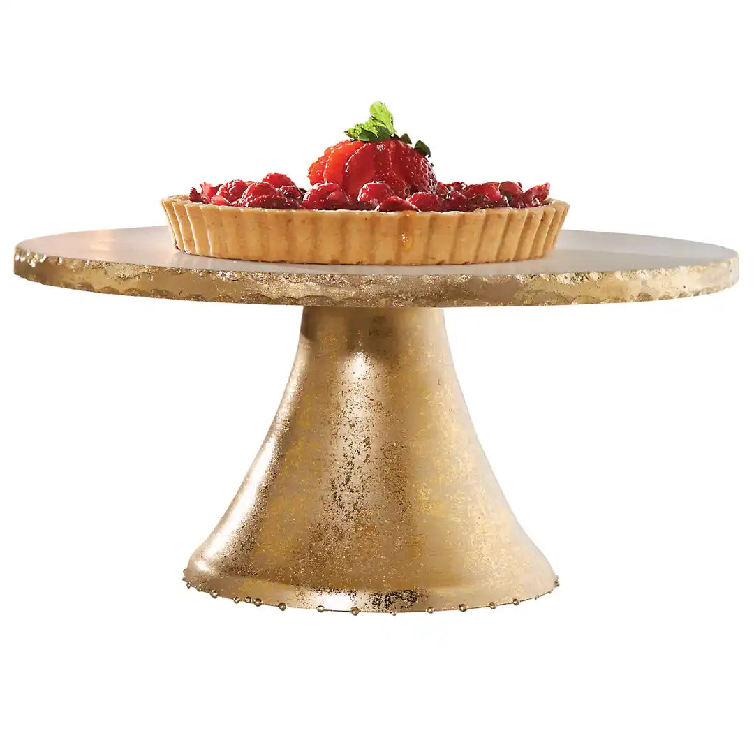 SUPPORT À GÂTEAU SUR SOCLE EN MARBRE DORÉ