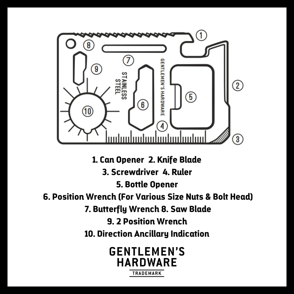 Gentlemen's Hardware Credit Card Multi Tool