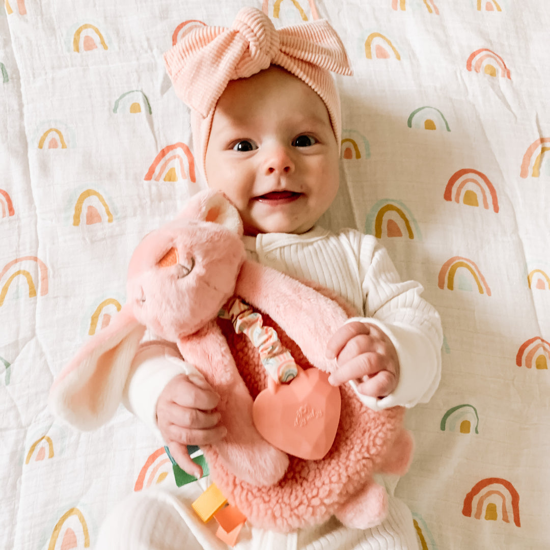 Baby Lovey - Plush Bunny with Silicone Teether Toy