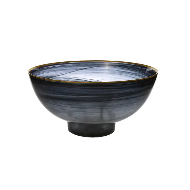 Black Alabaster footed Bowl