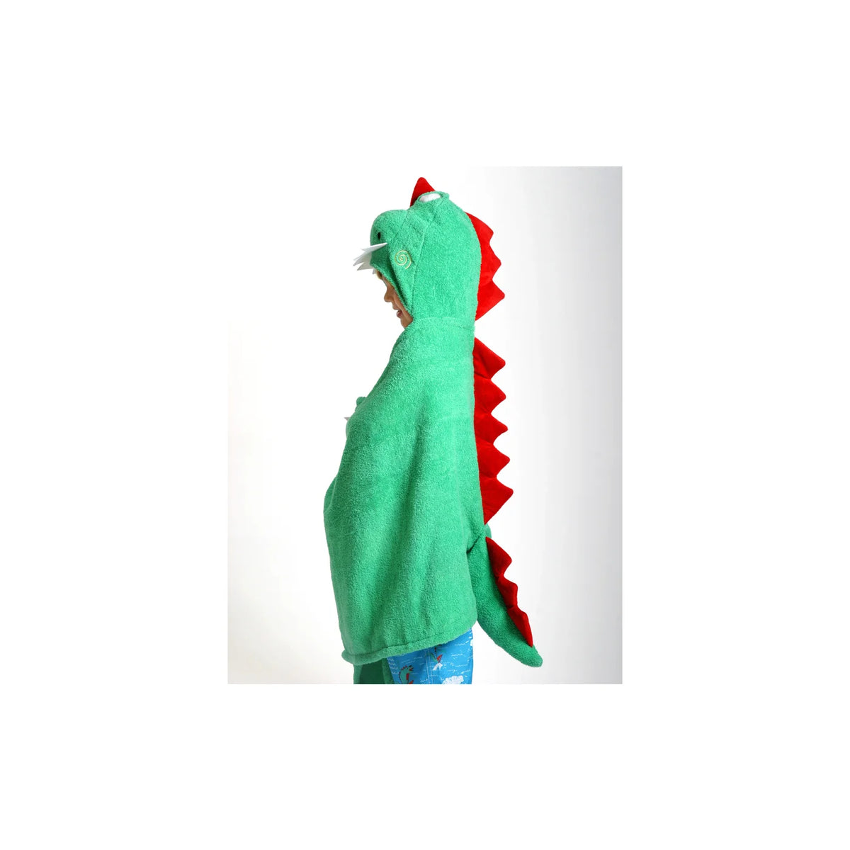 Personalized Kids Plush Terry Hooded Bath Towel - Dinosaur